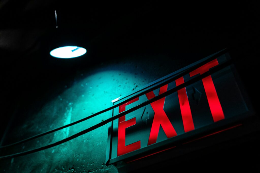 illuminated exit sign