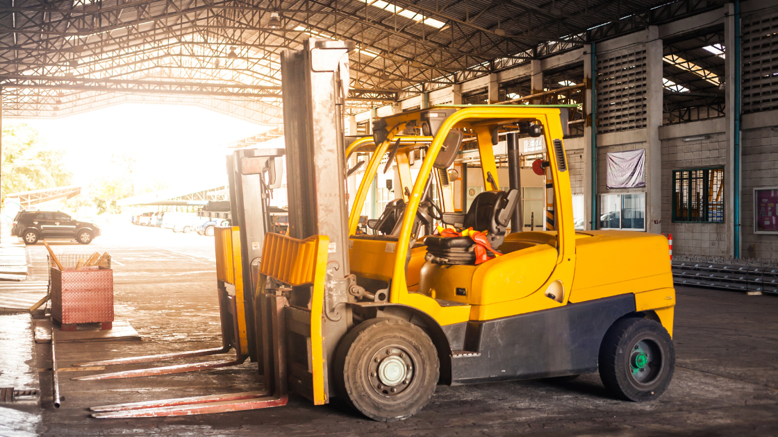 forklift in a warehouse